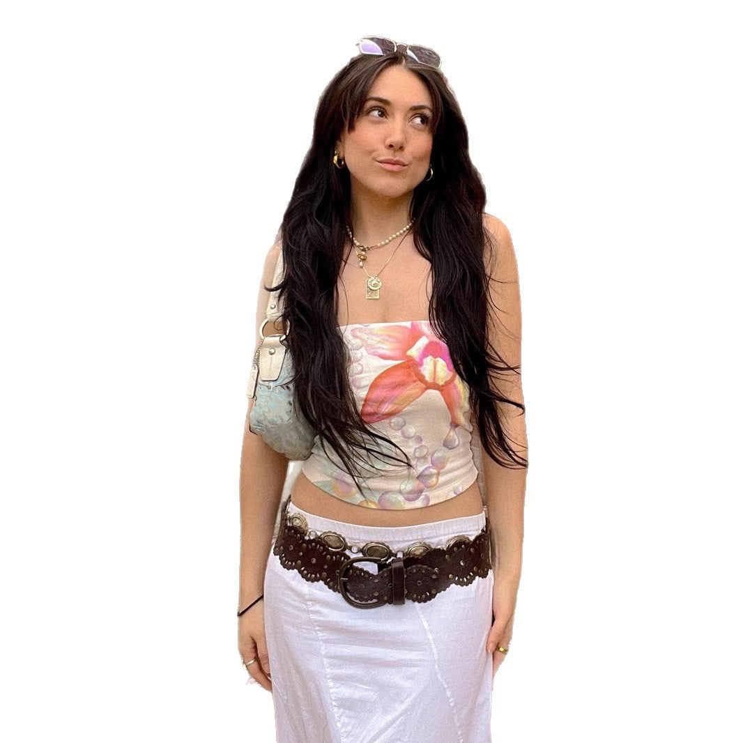 Girl's Younger Island Shell Flower Tube Top Vest