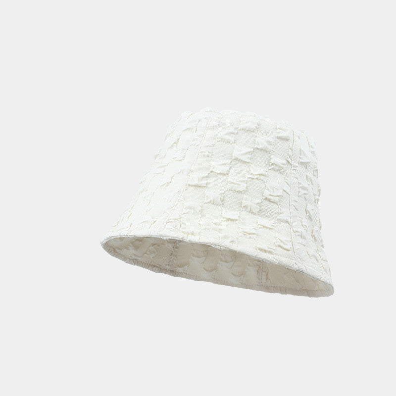 Cloud Pleated Bubble Check Bucket Hat