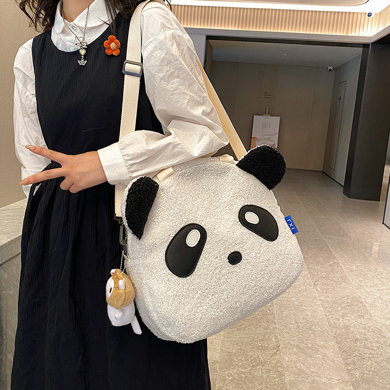 Lamb Hair Women's New Plush One-shoulder Cartoon Cute Messenger Bag