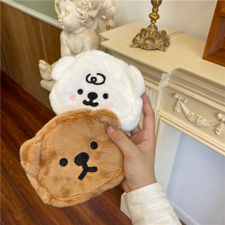 Warm Cute Plush Bear Mini Doll Coin Purse Storage Bag