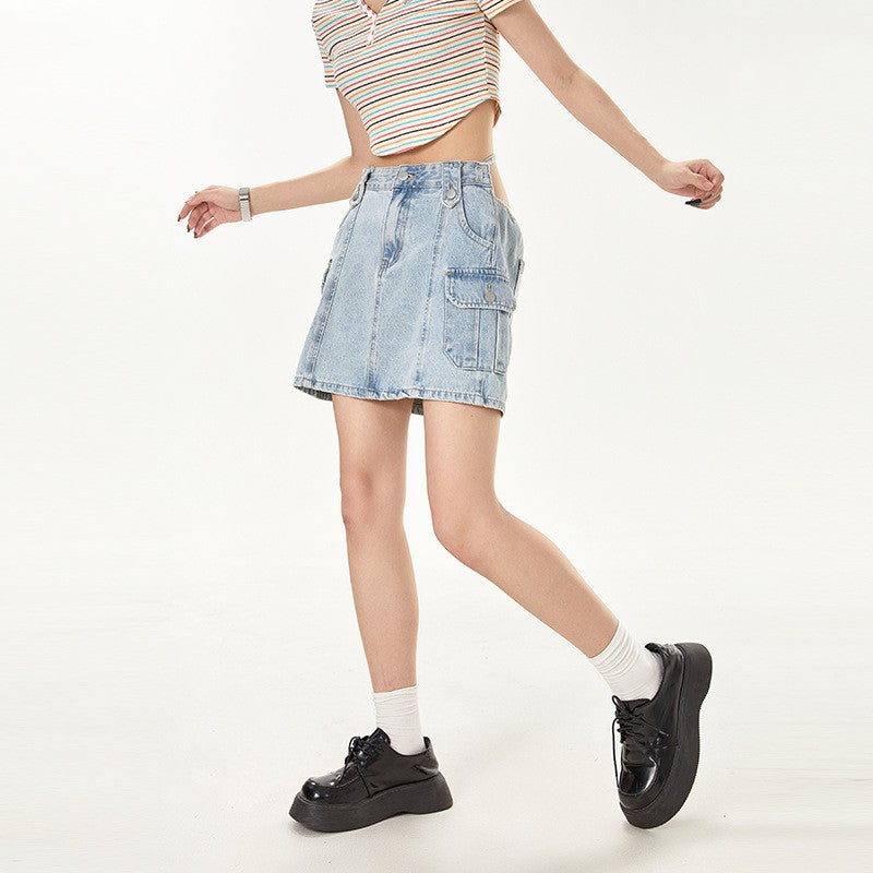 Women's American Retro Hot Girl Denim Skirt