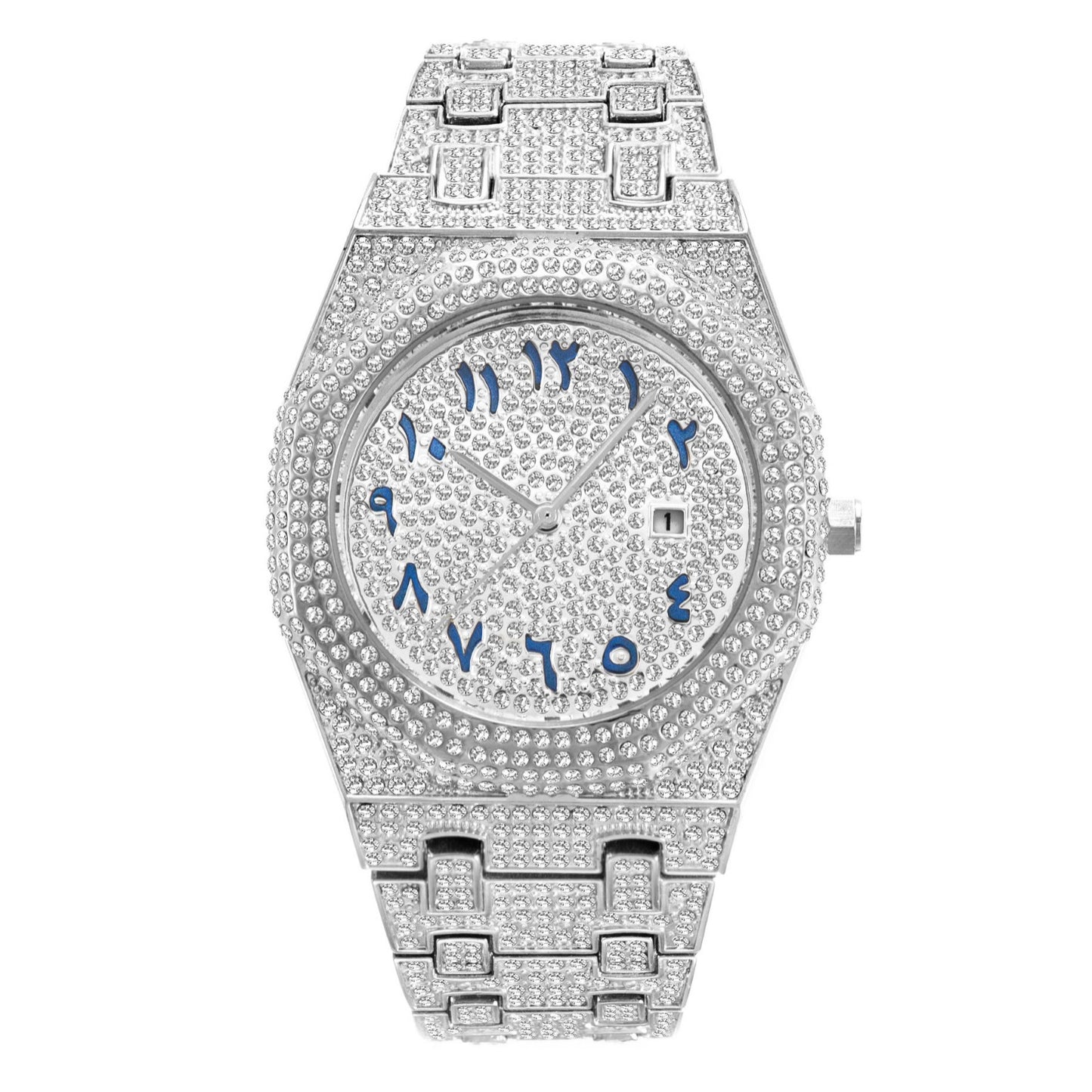 Europæisk Hip Hop Fuld Diamant Arabisk Skala Niche Quartz Herreur