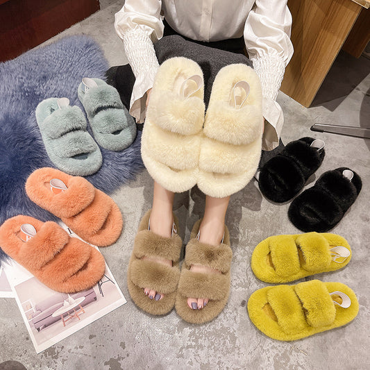 Zenda Pantoufles En Fourrure Sauvage Pour Femmes