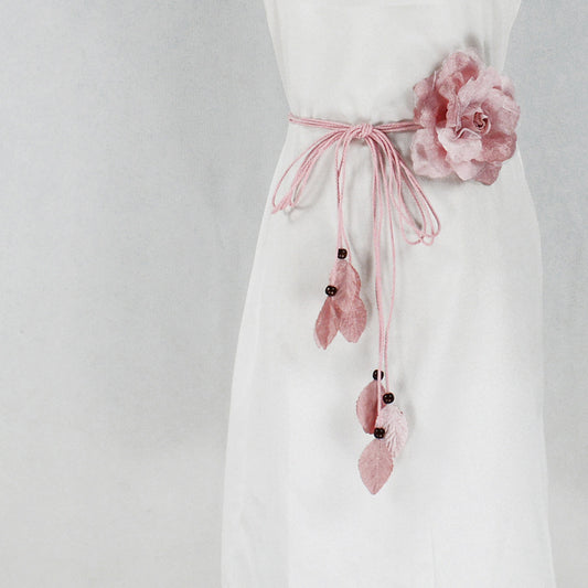Casual All-match Chiffon Large Flower Women's Thin Belt