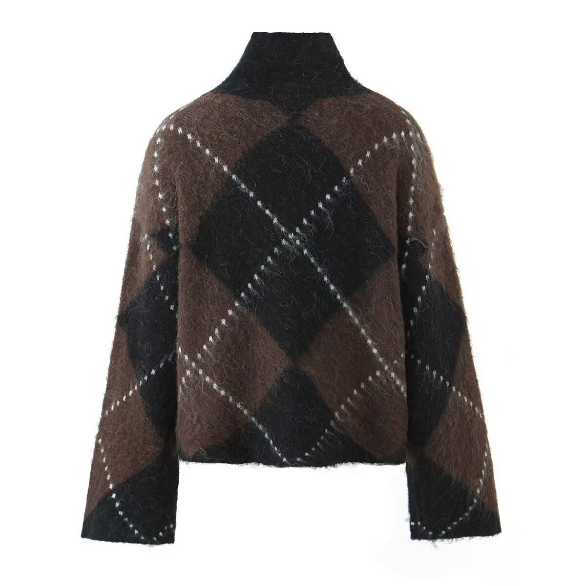 Turtleneck Pullover Loose Knit Sweater Skirt Suit