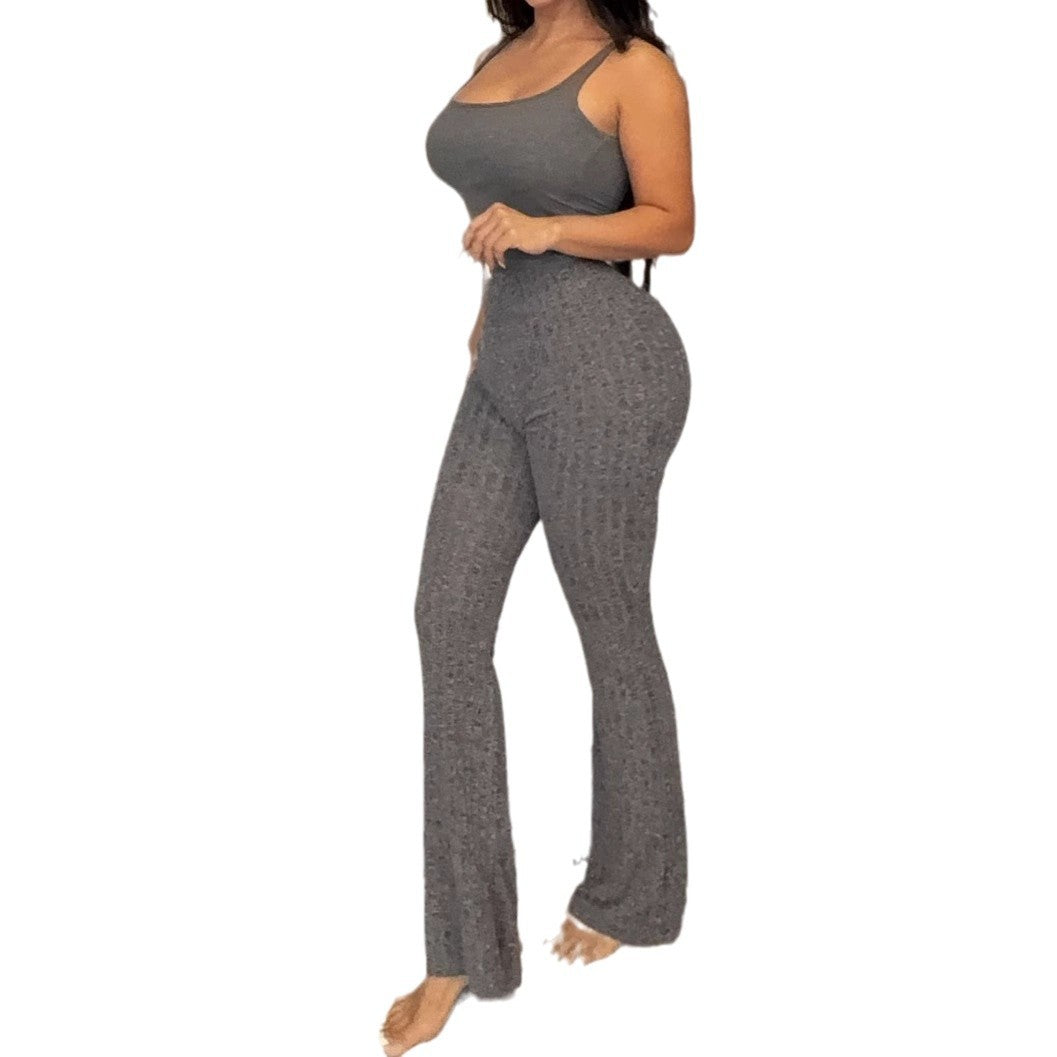 Women's Solid Color Casual Mid-rise Flare Pants