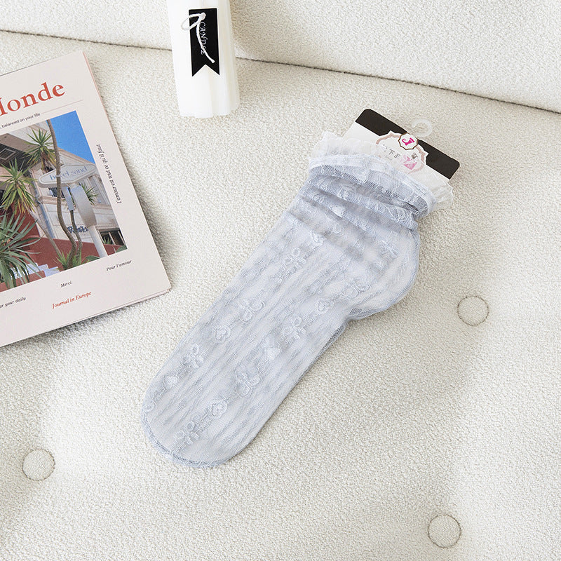 Vintage Mesh Lace Japanese Style Lace Long Socks