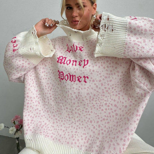 Women's All-match Loose Letter Embroidery Sweater