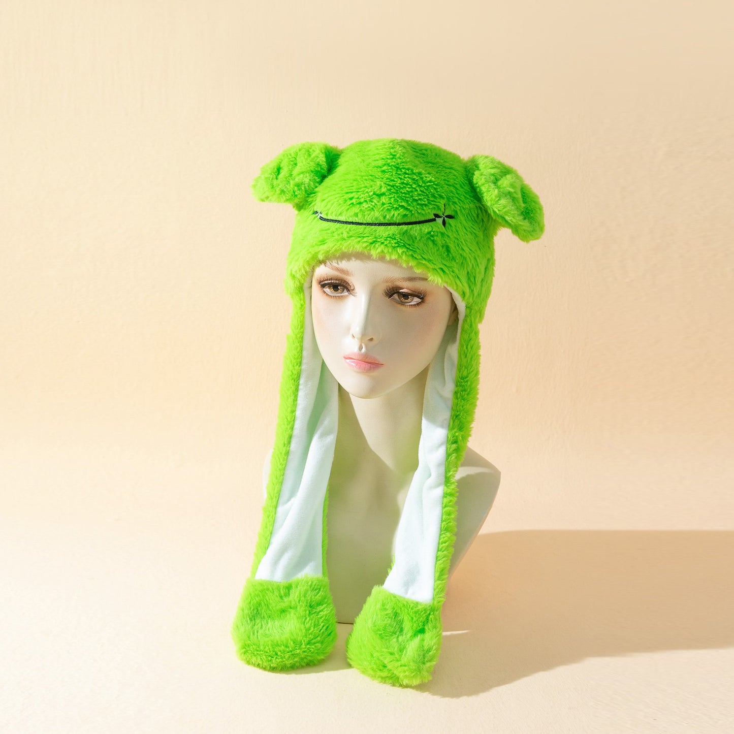 Autumn And Winter Cute Animal Plush Moving Ear Hat