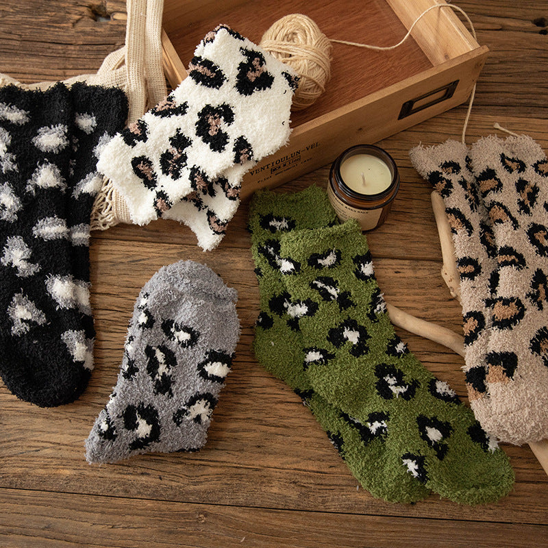 Women's Two Soft Coral Fleece Warm Boat Socks