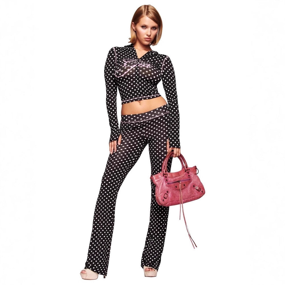 Solid-color Open-collar Printed Casual Long-sleeve Suit