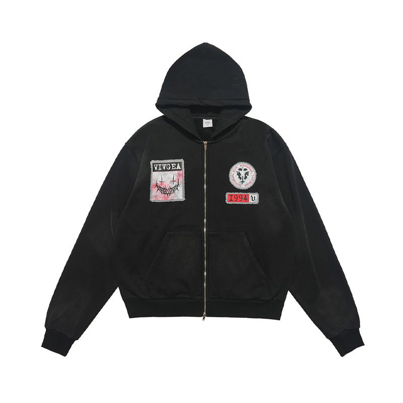 Fleece-lined Double Zipper Sweater Men's And Women's Winter Coat