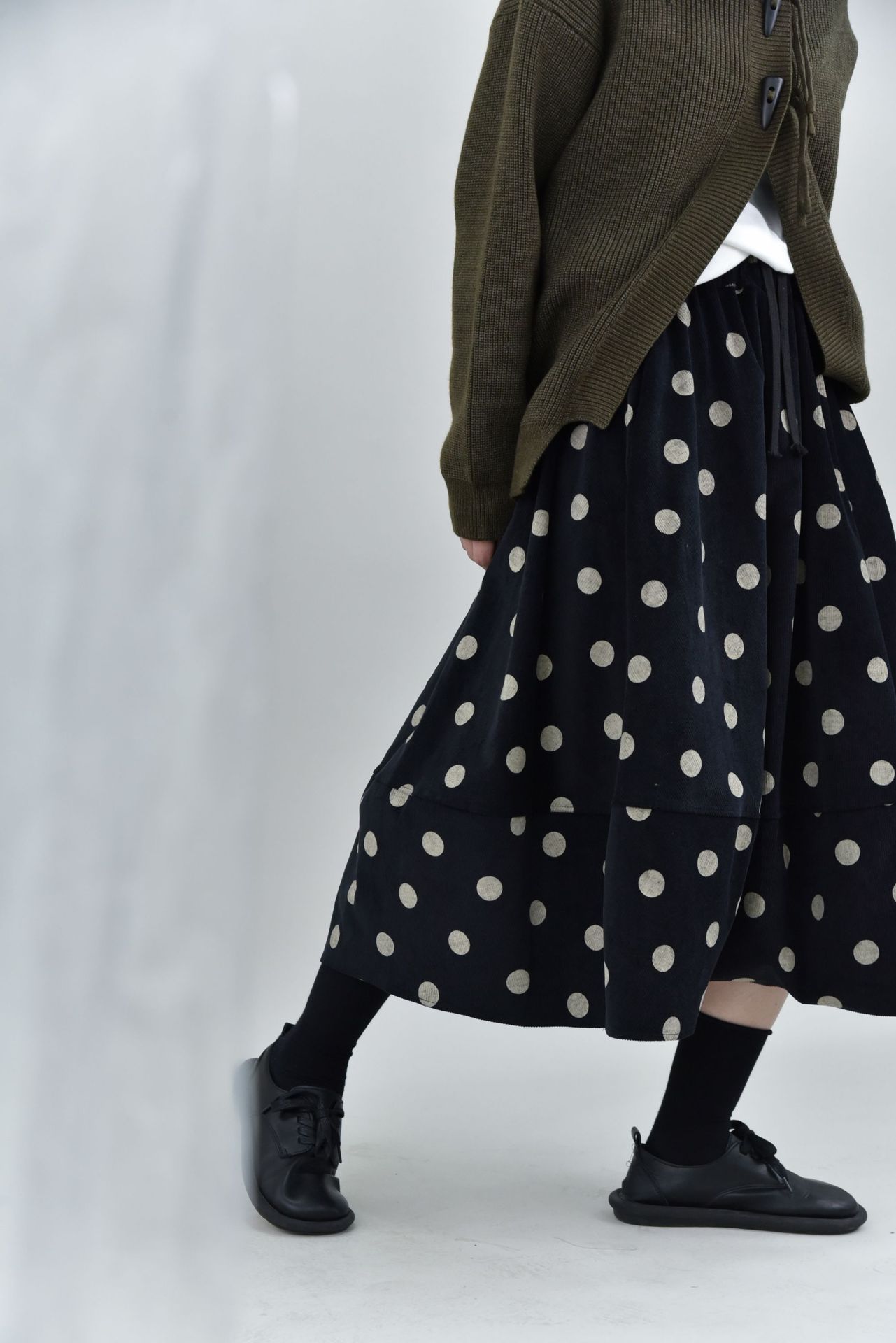 Women's All-matching Corduroy Retro Dots Skirt