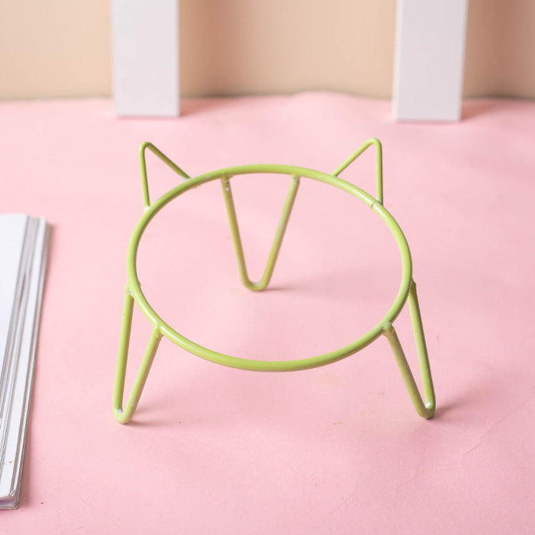 Ceramic Pet Bowl High Foot Neck Protection Snacks Anti-black Chin Oblique Mouth