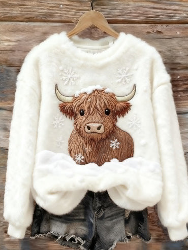 Sød sweatshirt med snemandsdesign