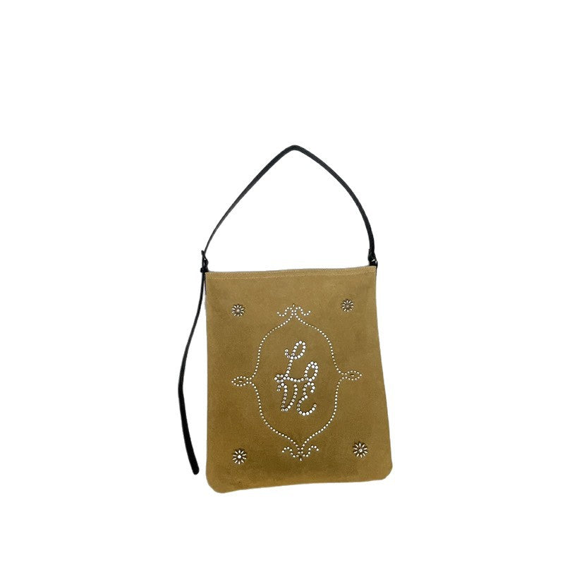 Retro Suede Matte Rivet Large-Capacity Tote Bag