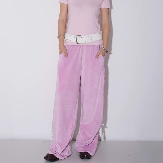 Velvet Wide-leg Pants Women's High Waist Loose Drooping Straight-leg Pants