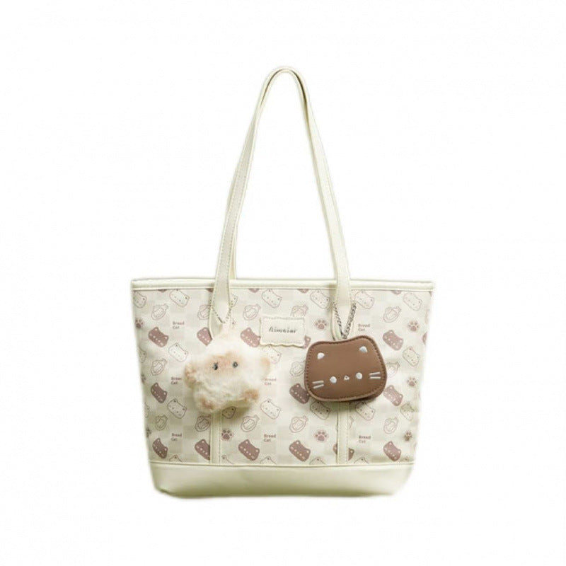 Large Capacity Cute Toast Hand Tote Bag