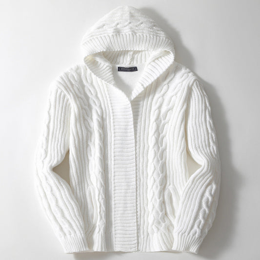 European And American Mens Twisted-knit Cardigan Sweater