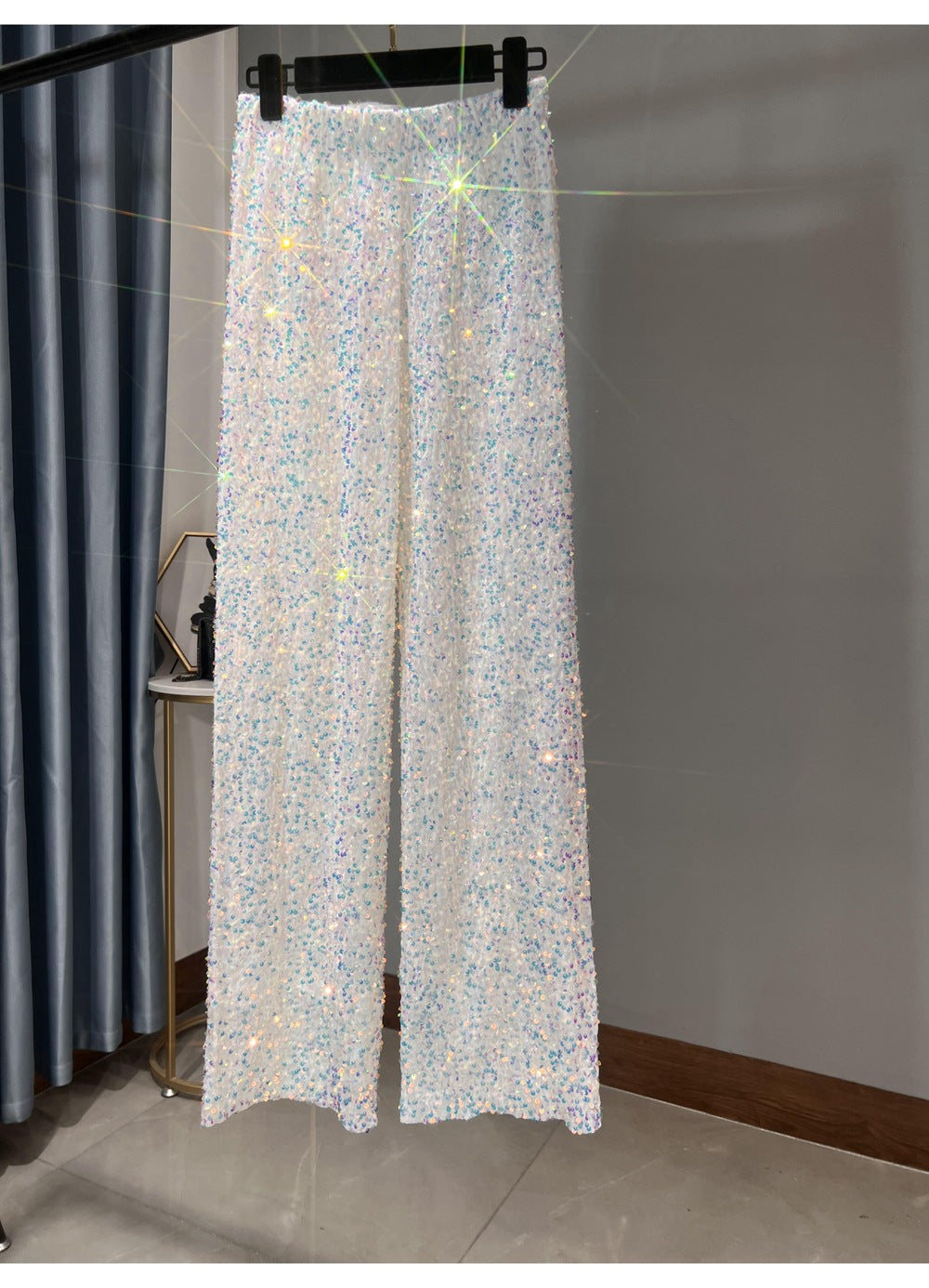 Women's Sequin Wide-leg Pants Lengthened Draping Mop
