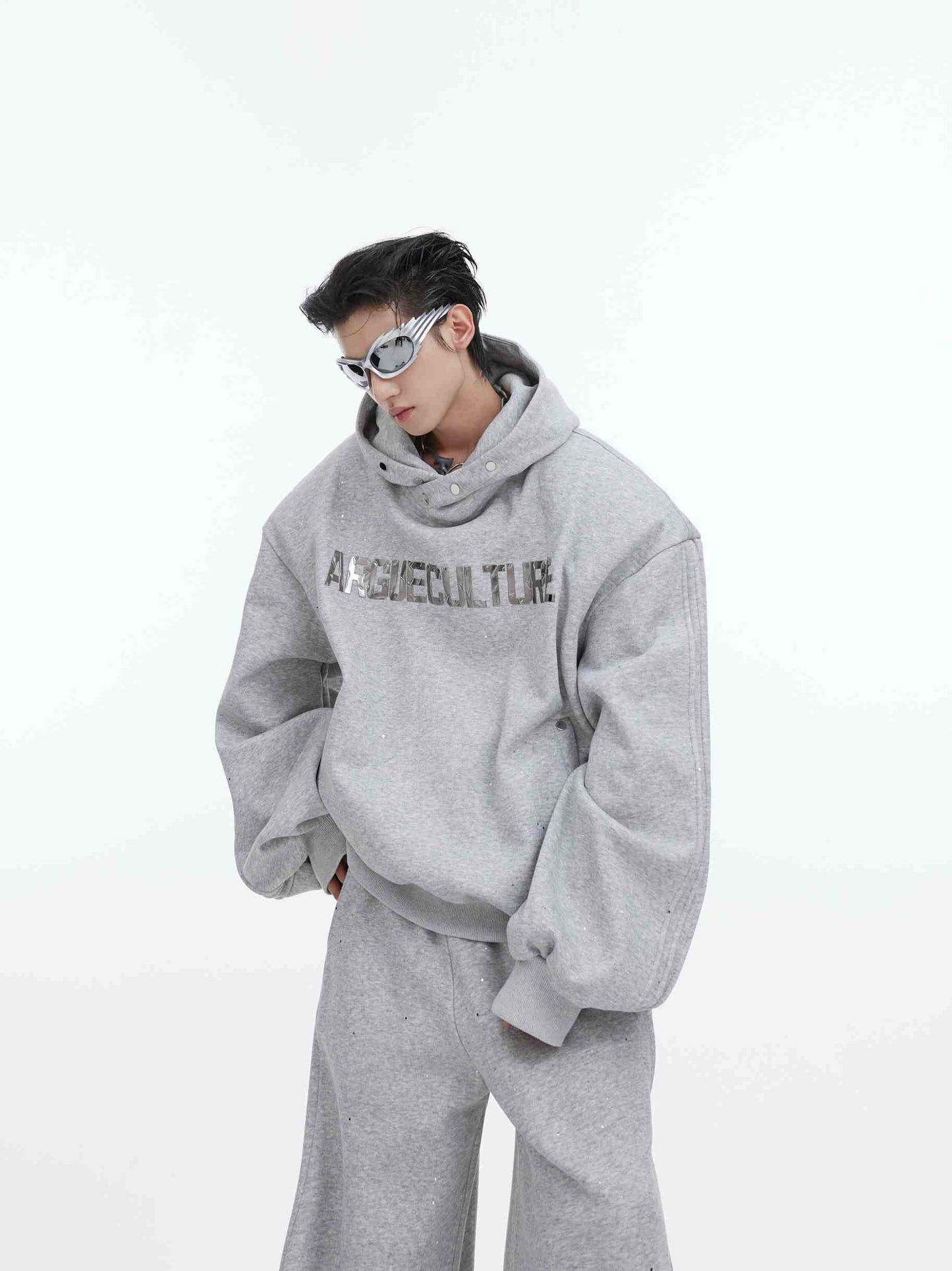 Fleece-lined Thickened Hooded Sweatshirt Suit