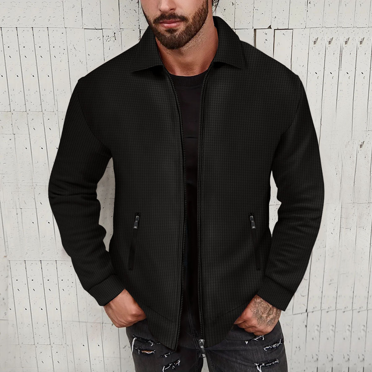 Revers Slim-fit Cardigan Herrejakke Frakke