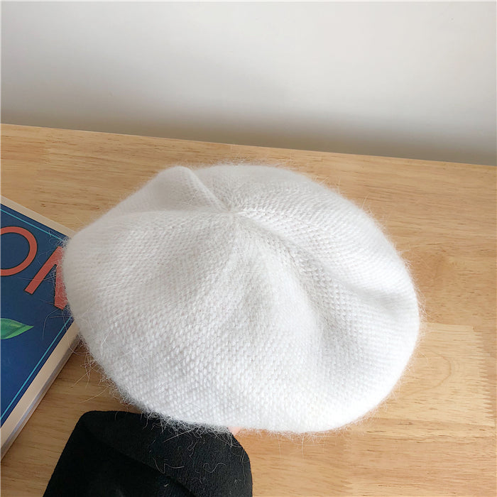 Fine Plaid Soft Rabbit Fur Autumn And Winter Warm All-match Pumpkin Hat