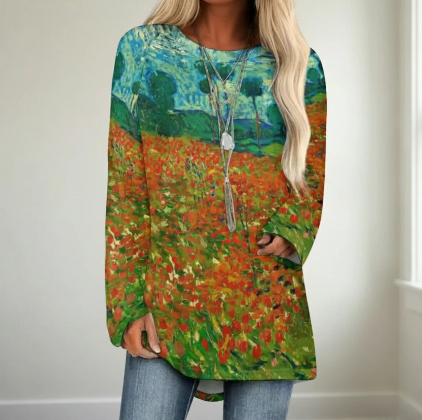 Spring And Autumn Round Neck Shirt 3D Digital Printing