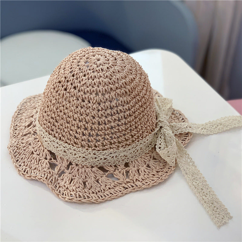 Children's Grass Bow Sunshade Hat