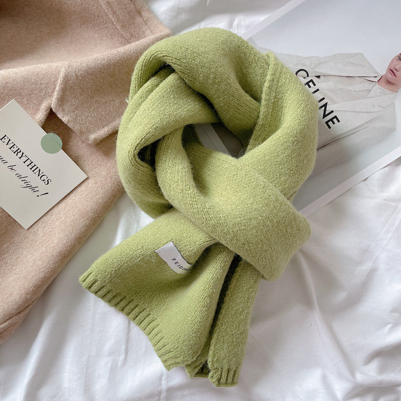 Students' Solid Color Trendy White All-match Scarf