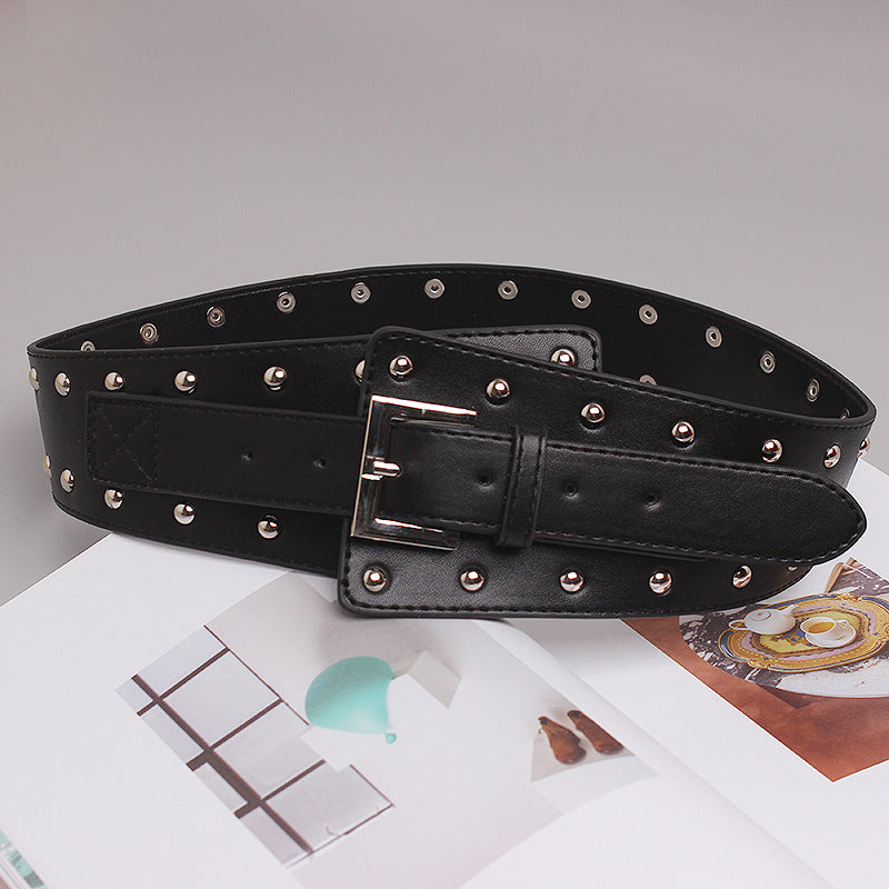 Wide-waisted Waistband With Retro Fashion Belt
