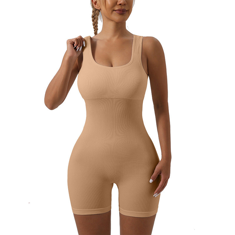 Threaded One-piece Shorts Seamless Stretch Sportswear Fitness Yoga