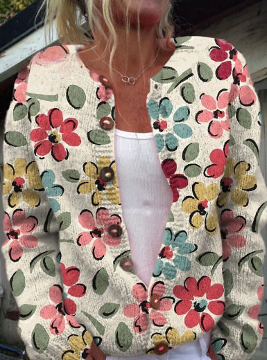 Digital Printing Cardigan Coat Outerwear Women 3D
