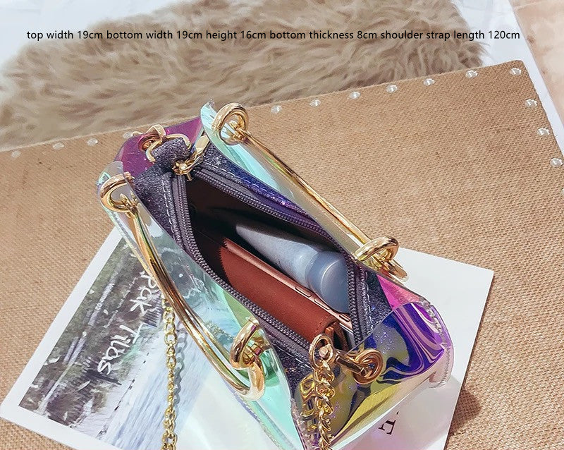New Fashion Laser Pvc Chain Jelly Portable Shoulder Bag