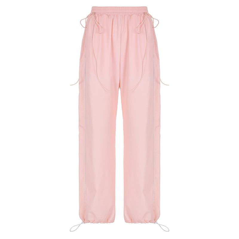 Tight Waist Loose Straight Cargo Pants
