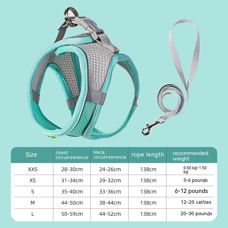Hand Holding Rope Pet Dog Breast Strap Summer Breathable
