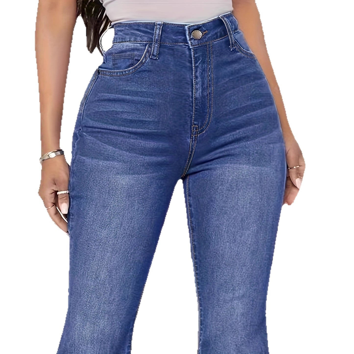 Women's Jeans Women's High Waist Slimming Mop Horn Length