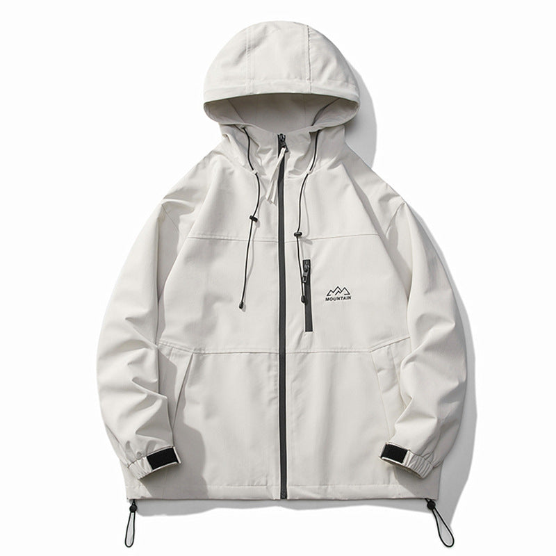 Solid Color Shell Jacket Men's Coat