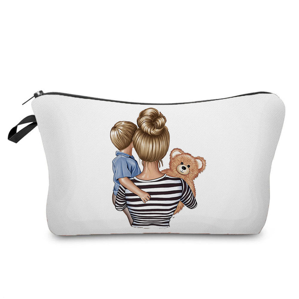 Mother And Daughter Printed Cosmetic Bag Storage And Portable