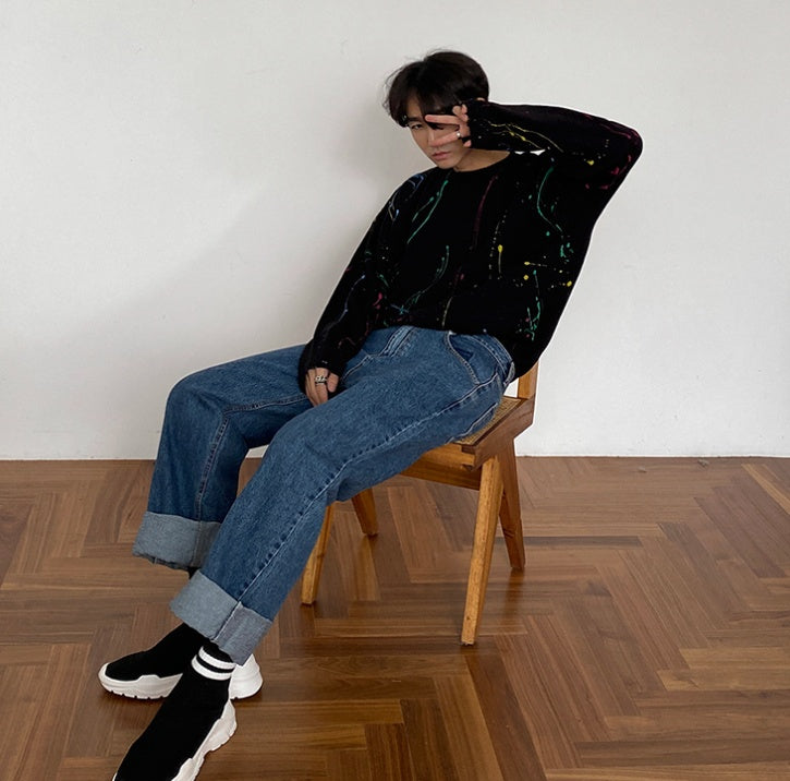 Loose Trend Design Feeling Graffiti Sweater