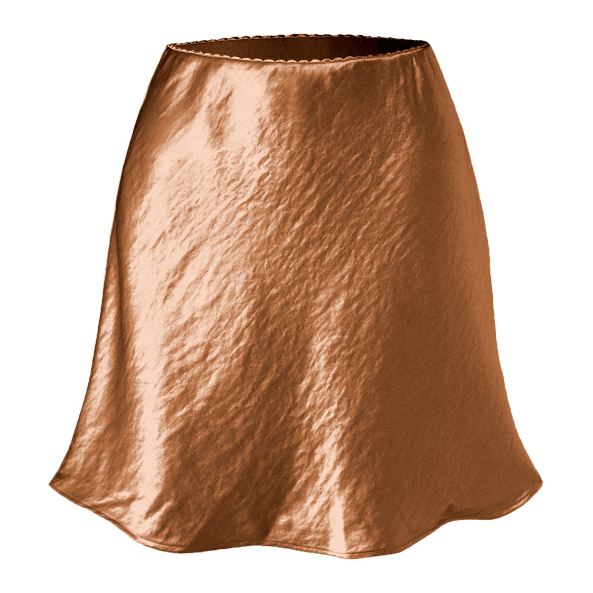 Womens Lace-trimmed Satin Skirt With A Textured Finish