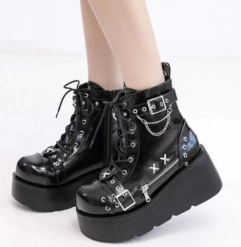 Stylish And Super-cool Chunky Round-toe Dr Martens Boots Designed Specifically For Women