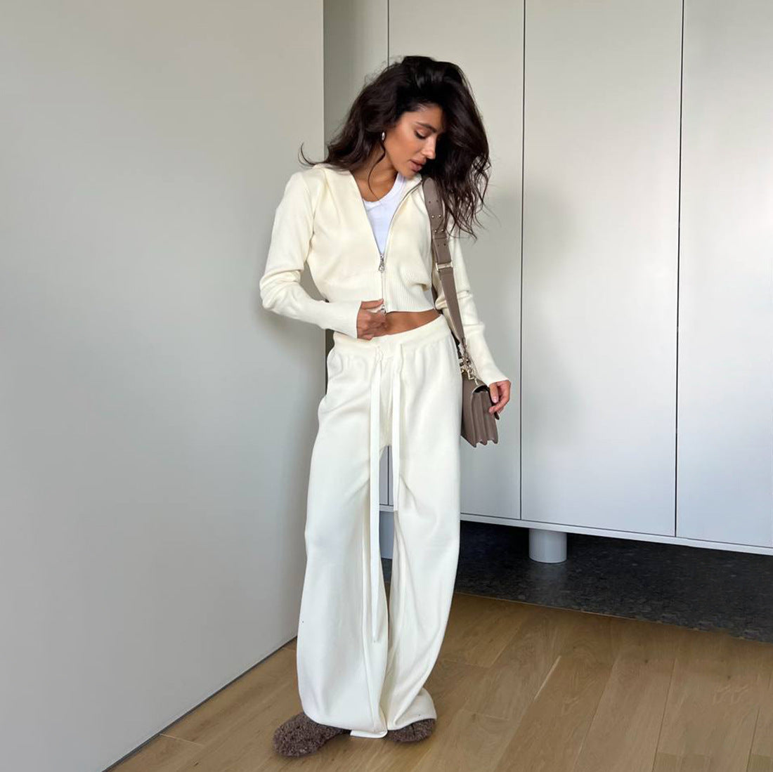 Top Drawstring Wide-leg Straight-leg Pants Slimming