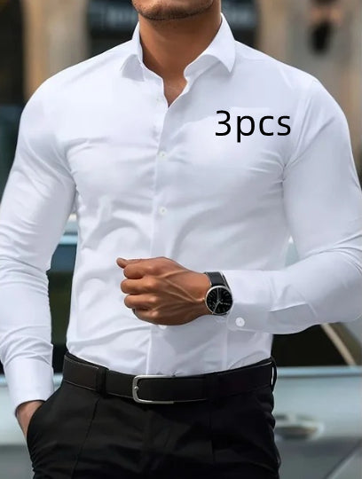 Bolubao Men Smart Casual Shirt Brand Fashion Solid Color