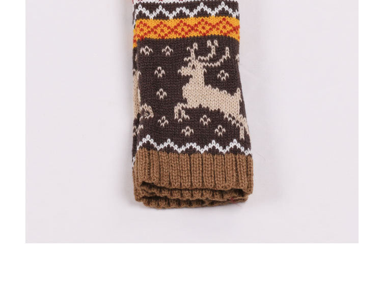Ladies Woolen Knitted Cartoon Warm Christmas Gloves