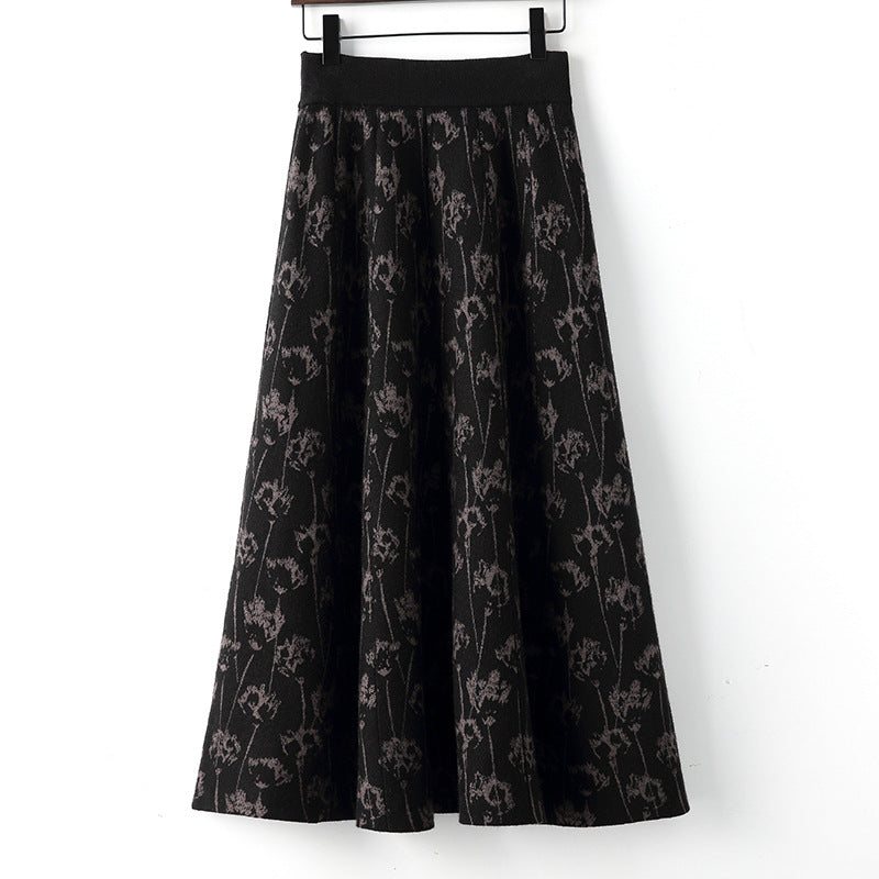 High Waist A- Line Large Hem Midi Dress