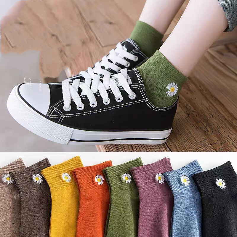 Socks Female Retro Flower Purple Bubble Mouth Palace Style Short