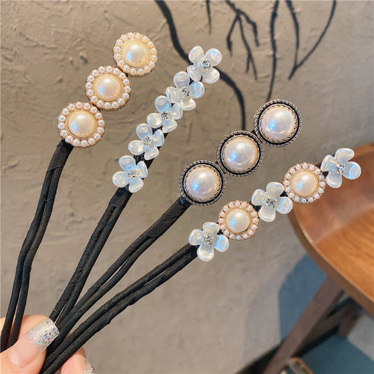 Simple Fluffy Bun Half Bun Hair Tie Elastic Lazy Flower Bud Hairpin Hair Accessories