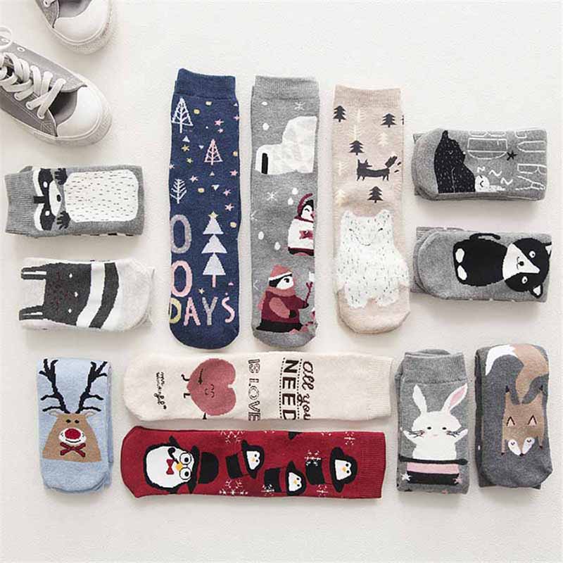 Cartoon Straight Terry Women's Socks Thickened And Warm