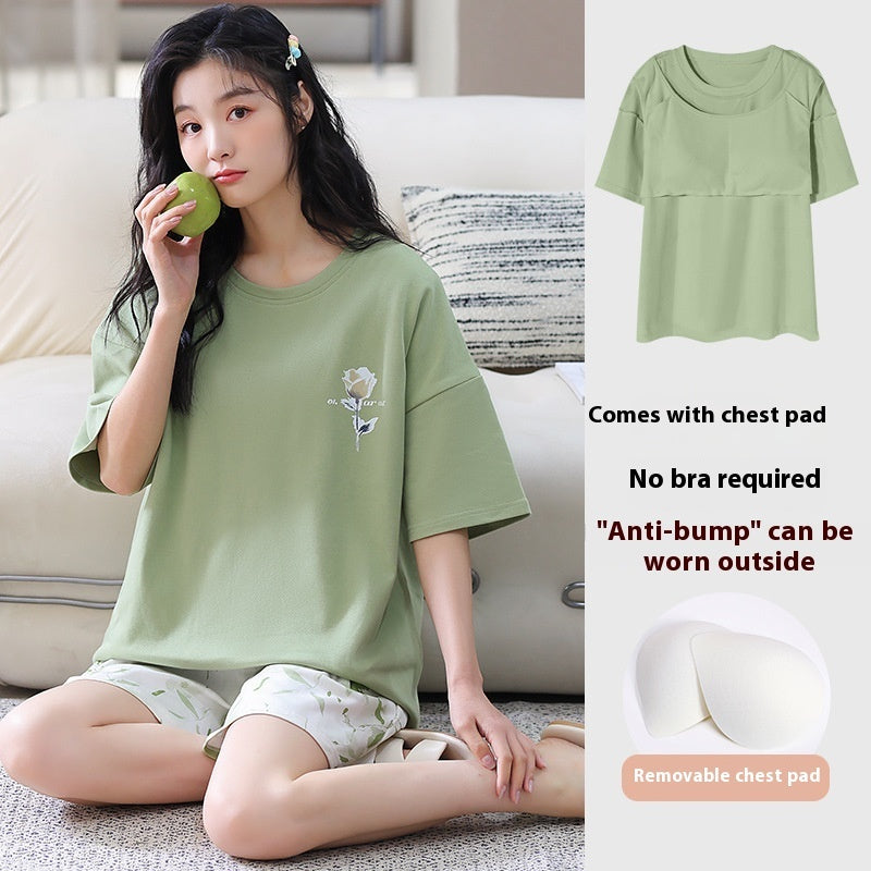 Casual Loose Home Wear Korean Style Sweet Two-piece Suit